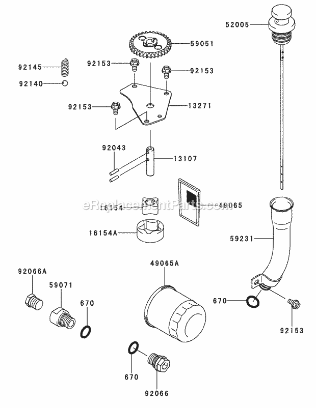 Kawasaki Fx1000-S09 Lubrication Equipment Diagram and Parts List for S7237-KW 53DI8DU8050-37HP Cub Cadet Lawn Tractor